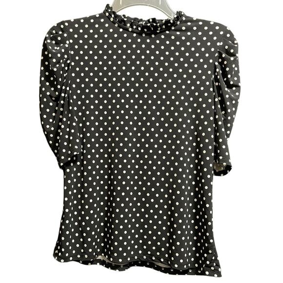 CeCe Black and White Polka Dot Blouse - Women's Size XS - Picture 1 of 4